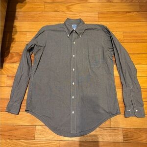 Mercer & Sons Prep USA Black White Check Microcheck Poplin Shirt Size 15.5 35 M